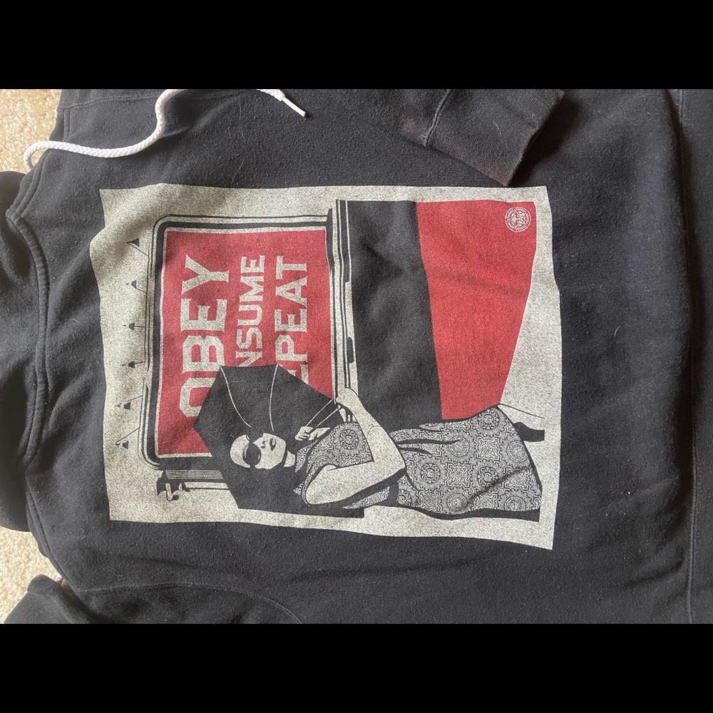 Obey Zip Hoodie. “Obey, Consume Repeat”
